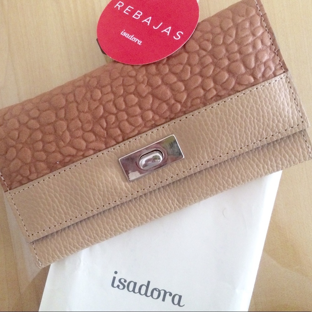 ISADORA Leather Wallet, cream